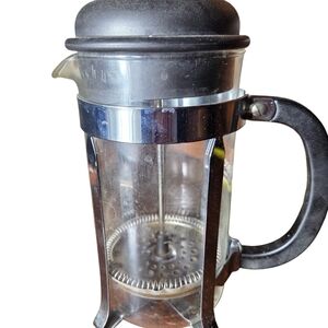 Bodum Black and Silver Glass French Press Coffee Maker